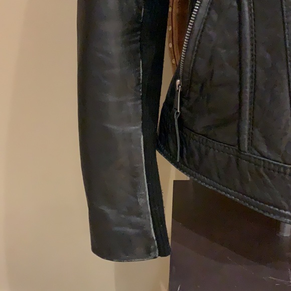 Michael Kors Black leather jacket size S - Picture 4 of 8